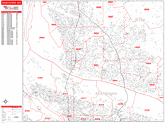 Vancouver Digital Map Red Line Style