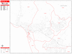 Ventura Digital Map Red Line Style