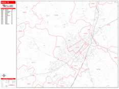 Waco Digital Map Red Line Style