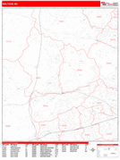 Waltham Digital Map Red Line Style