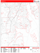 Warwick Digital Map Red Line Style