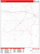 Waukesha Digital Map Red Line Style