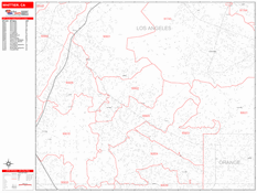 Whittier Digital Map Red Line Style