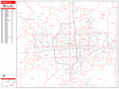 Wichita Digital Map Red Line Style