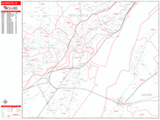 Wilmington Digital Map Red Line Style