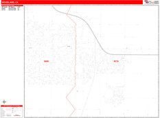 Woodland Digital Map Red Line Style