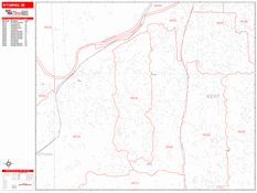 Wyoming Digital Map Red Line Style