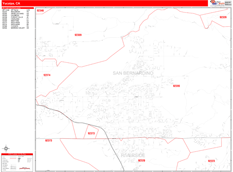 Yucaipa Digital Map Red Line Style
