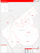 Abbeville County, SC Digital Map Red Line Style