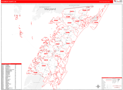 Accomack County, VA Digital Map Red Line Style