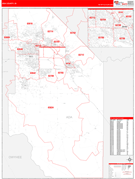 Ada County, ID Digital Map Red Line Style