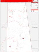 Adair County, OK Digital Map Red Line Style