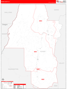 Adams County, ID Digital Map Red Line Style