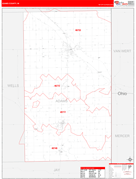 Adams County, IN Digital Map Red Line Style