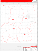 Adams County, NE Digital Map Red Line Style