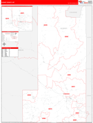 Albany County, WY Digital Map Red Line Style