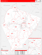 Albemarle County, VA Digital Map Red Line Style