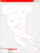 Alexander County, IL Digital Map Red Line Style