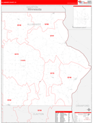 Allamakee County, IA Digital Map Red Line Style