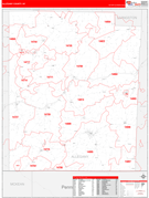 Allegany County, NY Digital Map Red Line Style