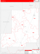 Allen Parish (County), LA Digital Map Red Line Style