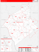 Anderson County, SC Digital Map Red Line Style