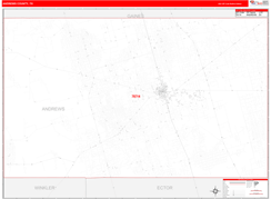 Andrews County, TX Digital Map Red Line Style