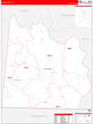 Anson County, NC Digital Map Red Line Style