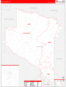 Appling County, GA Digital Map Red Line Style