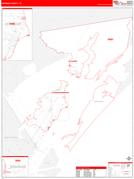 Aransas County, TX Digital Map Red Line Style