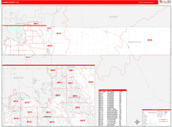 Arapahoe County, CO Digital Map Red Line Style