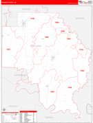 Arkansas County, AR Digital Map Red Line Style