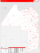 Aroostook County, ME Digital Map Red Line Style