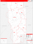 Ashland County, OH Digital Map Red Line Style