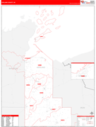 Ashland County, WI Digital Map Red Line Style