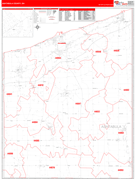 Ashtabula County, OH Digital Map Red Line Style