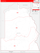 Asotin County, WA Digital Map Red Line Style