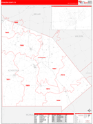 Atascosa County, TX Digital Map Red Line Style