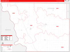 Atchison County, MO Digital Map Red Line Style