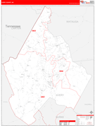 Avery County, NC Digital Map Red Line Style