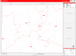 Baca County, CO Digital Map Red Line Style