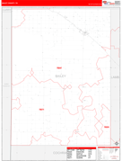 Bailey County, TX Digital Map Red Line Style