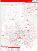 Baltimore County, MD Digital Map Red Line Style