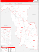 Bannock County, ID Digital Map Red Line Style