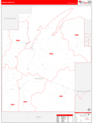 Baraga County, MI Digital Map Red Line Style