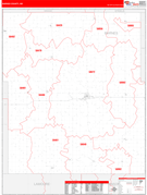 Barnes County, ND Digital Map Red Line Style