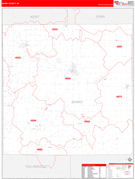 Barry County, MI Digital Map Red Line Style