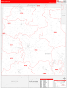 Barry County, MO Digital Map Red Line Style