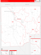 Bartholomew County, IN Digital Map Red Line Style