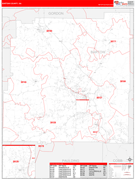 Bartow County, GA Digital Map Red Line Style